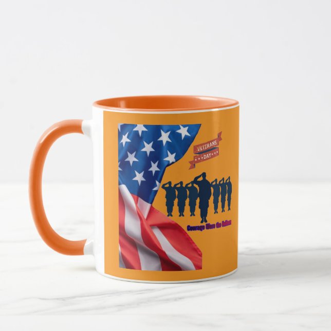 Threads of patriots pride orange mug (Left)