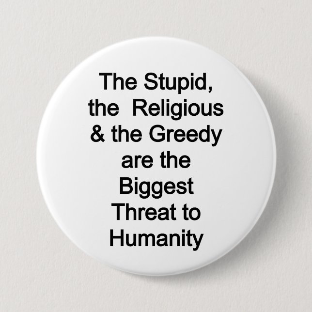 Threats to humanity 3 inch round button (Front)