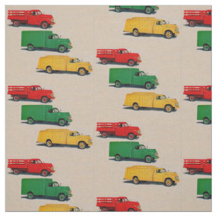 three 1940s trucks fabric
