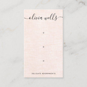  Three 3 Hole Pink Script  Earring Display Holder Business Card
