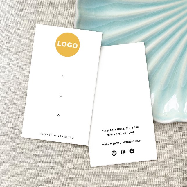  Three 3 Hole Stud Earring Display Add Logo  Business Card (Creator Uploaded)