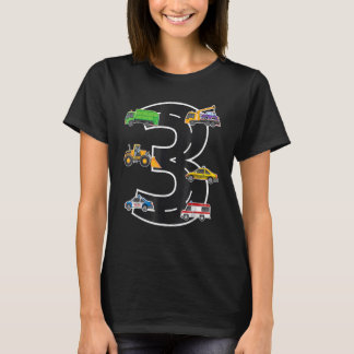 Three 3yr 3rd Birthday Boy 3 Years Old 3 Birthday  T-Shirt