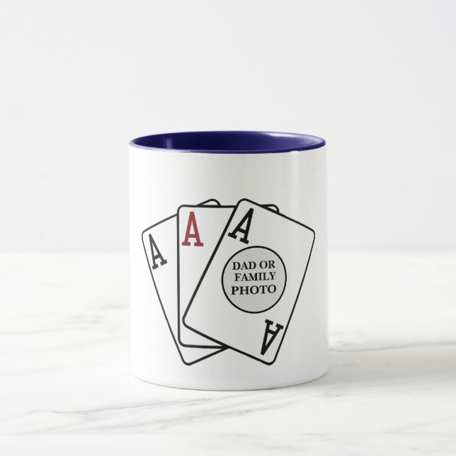 Three Aces Photo Frame Mug - Customizable Keepsake (Center)
