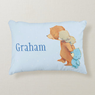 Three Adorable Bear Friends Decorative Pillow
