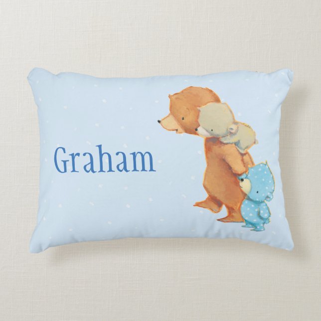 Three Adorable Bear Friends Decorative Pillow (Front)