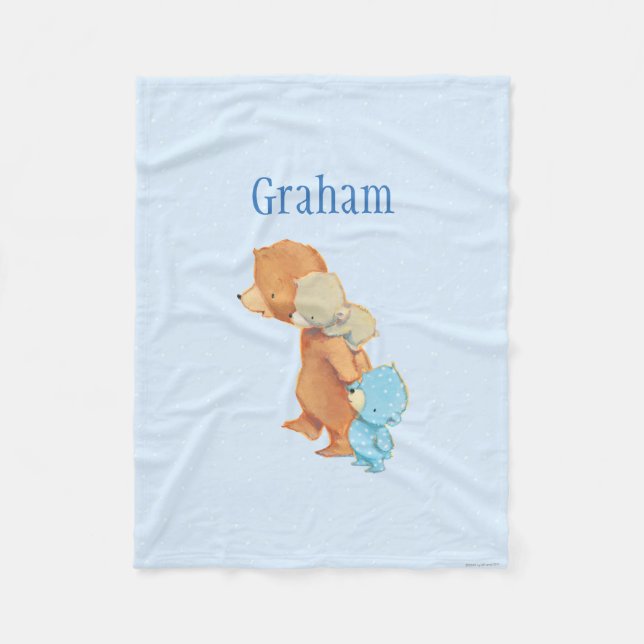 Three Adorable Bear Friends Fleece Blanket (Front)