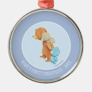 Three Adorable Bear Friends Metal Ornament