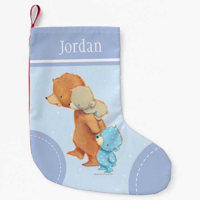 Three Adorable Bear Friends Small Christmas Stocking (Front)