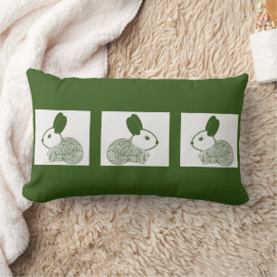 Three Adorable Bunnies Lumbar Pillow