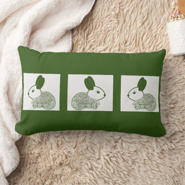 Three Adorable Bunnies Lumbar Pillow (Blanket)