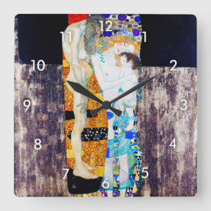 Three Ages of Life, Gustav Klimt Square Wall Clock