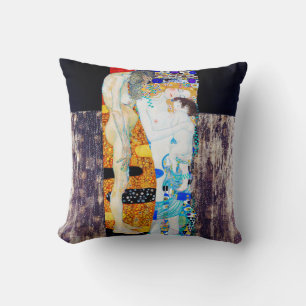 Three Ages of Life, Gustav Klimt Throw Pillow