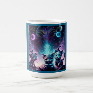 Three Alien Kittens In An Otherworldly Setting Coffee Mug