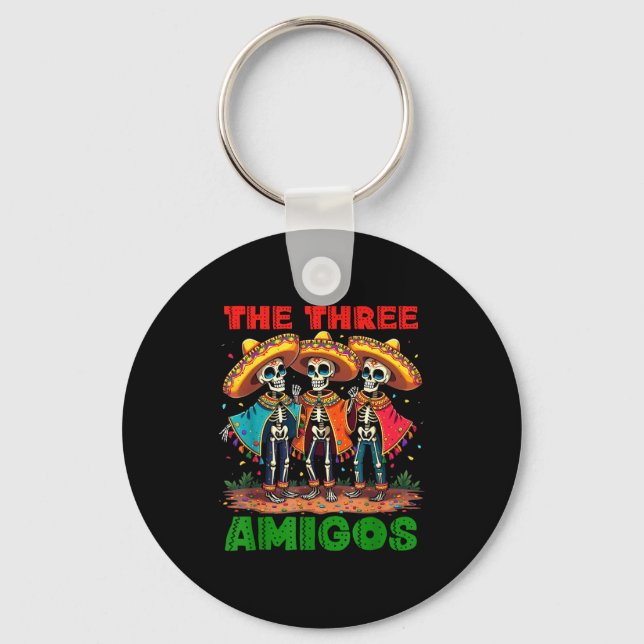 Three amigos mexican cinco de mayo group matching keychain (Front)