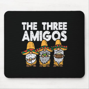 Three Amigos Mexican Gnomes Cute Cinco De Mayo Fie Mouse Pad