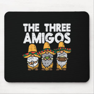 Three Amigos Mexican Gnomes Cute Cinco De Mayo Fie Mouse Pad
