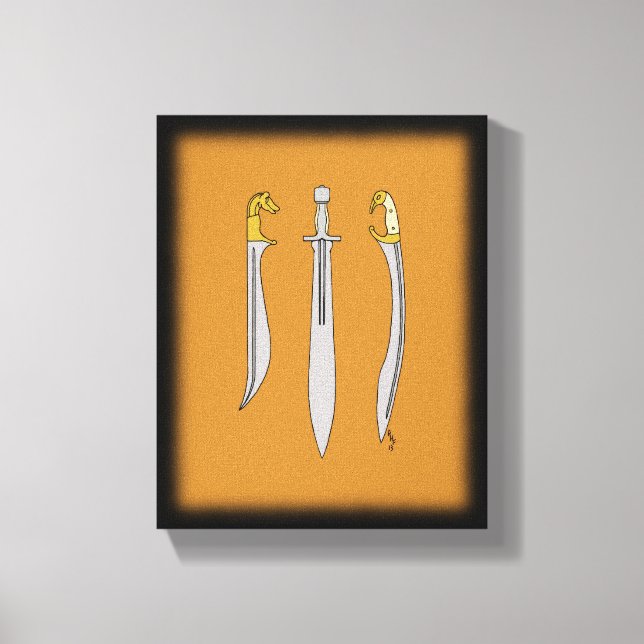 Three Ancient Greek Swords Canvas Print (Front)