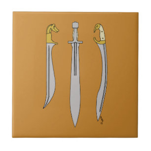 Three Ancient Greek Swords Tile