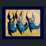 THREE ANGELS IN BLUE POSTER<br><div class="desc">Late medieval painting 1460 - 1490 .</div>