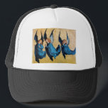 THREE ANGELS IN BLUE TRUCKER HAT<br><div class="desc">Elegant,  artistic and classic design rielaborated from a Renaissance painting.</div>