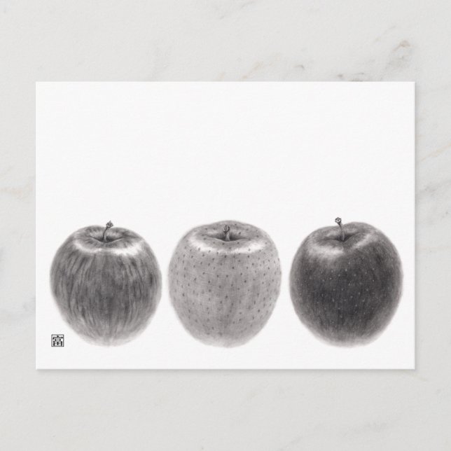 Three Apples Side Postcard (Front)