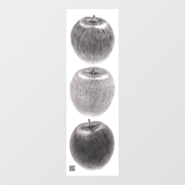 Three Apples Vertical Window Cling (Sheet)