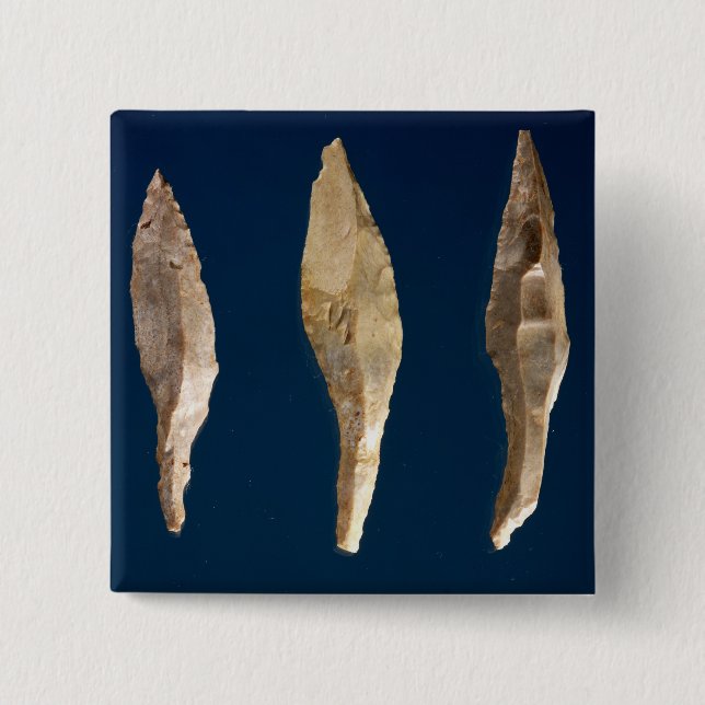 Three arrow heads 2 inch square button (Front)