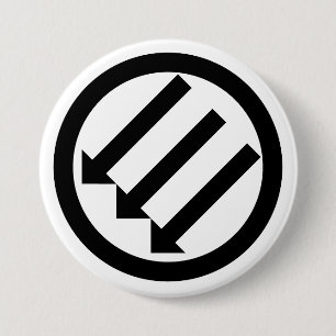 Three Arrows Anti-Fascism 3 Inch Round Button