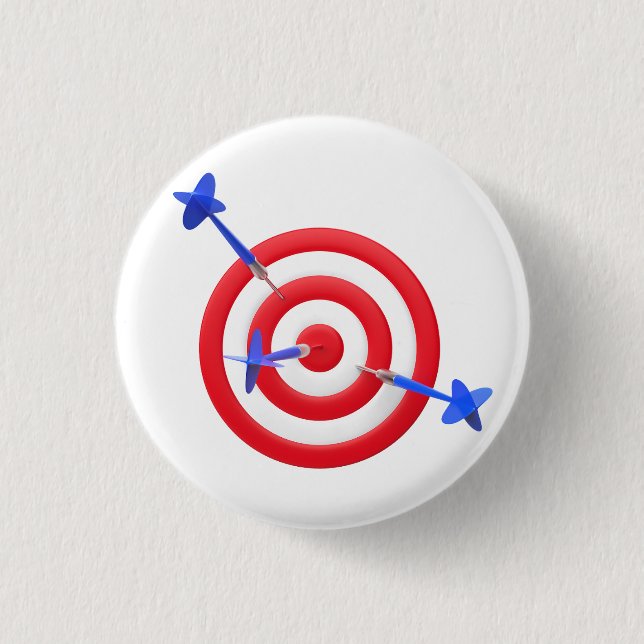 Three arrows hitting the target 1 inch round button (Front)