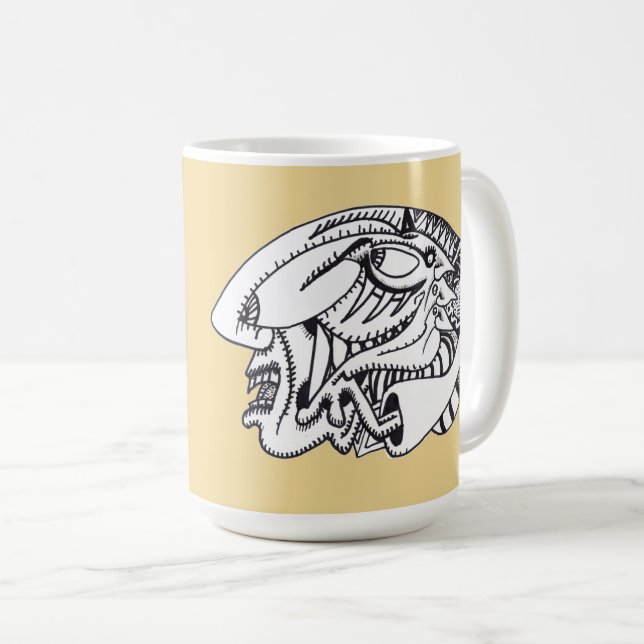 Three Aspects ink drawing Coffee Mug (Front Right)