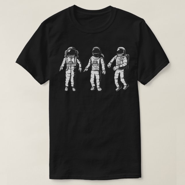 Three Astronauts T-Shirt (Design Front)