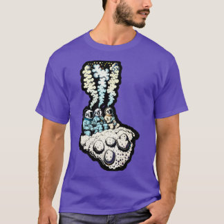 Three astronauts with smoking heads sitting on a c T-Shirt