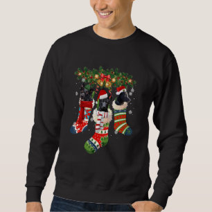 Three Australian Kelpie In Sock Christmas Santa X Sweatshirt