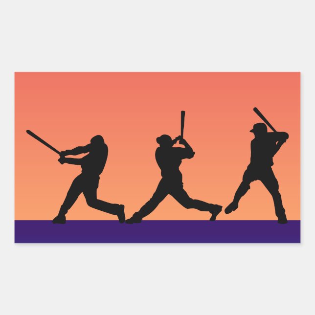 Three Baseball Batters Sticker (Front)