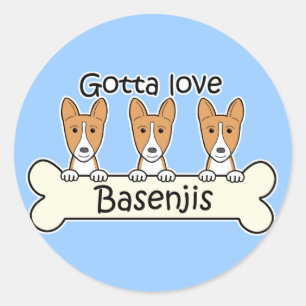 Three Basenjis Classic Round Sticker
