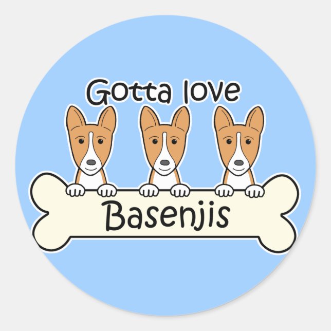 Three Basenjis Classic Round Sticker (Front)