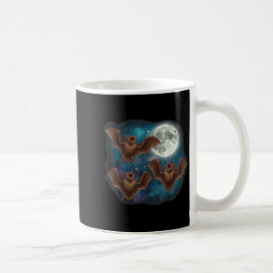 Three Bat Under Full Moon Funny Cosmic Meme Hallow Coffee Mug