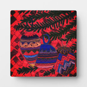 Three baubles plaque
