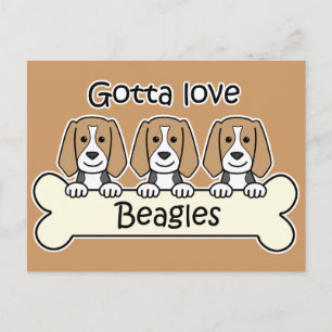 Three Beagles Postcard