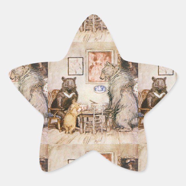 Three Bears No Goldie Star Sticker (Front)