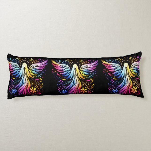 Three Beautiful Angel On the Back and Front of a Body Pillow (Back)