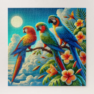Three beautiful parrots jigsaw puzzle