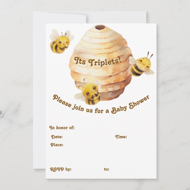 Three Bees Invitation (Front)
