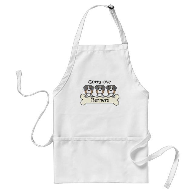 Three Bernese Mountain Dogs Standard Apron (Front)