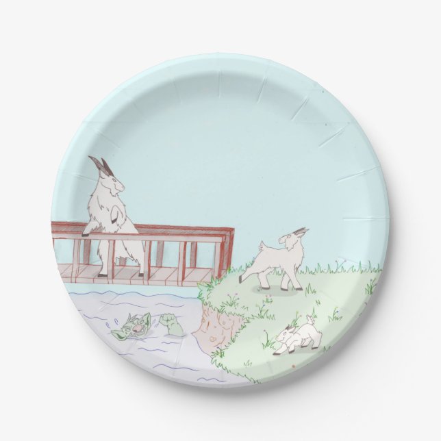 Three Billy Goats Gruff  Paper Plate (Front)