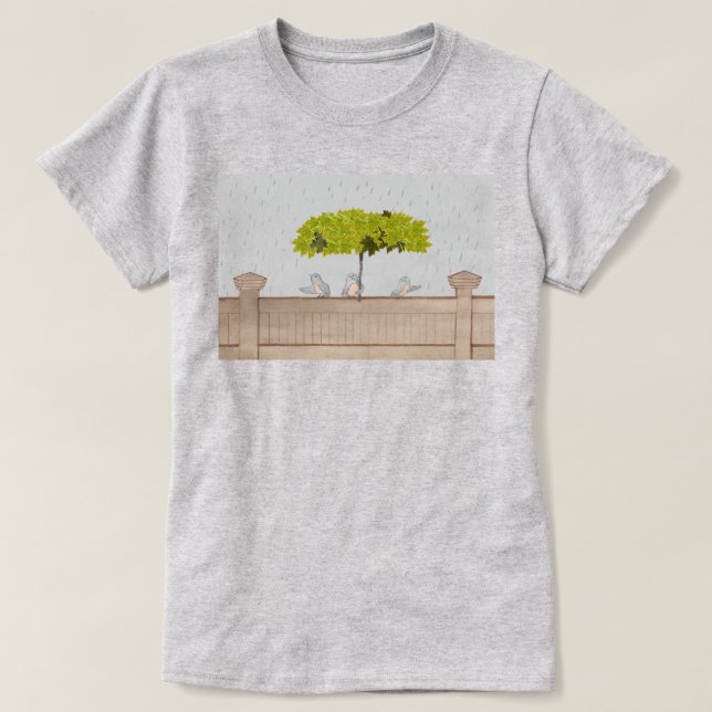 Three Birds in the Rain T-Shirt (Design Front)