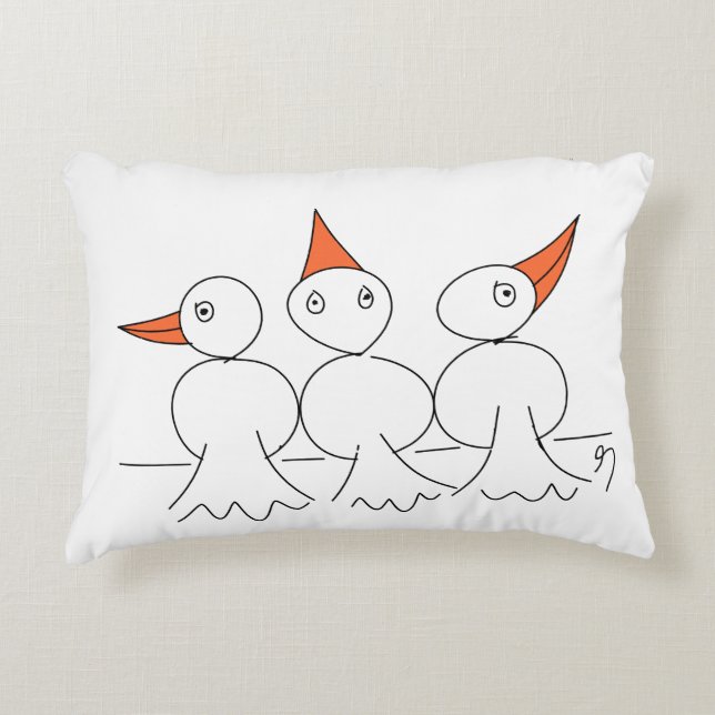 Three birds on the wire accent pillow (Front)