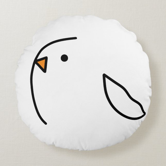 Three birds on the wire round pillow (Front)