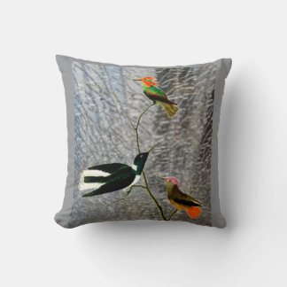 Three Birds Throw Pillow