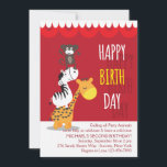 Three Birthday Friends Invitation<br><div class="desc">A juvenile birthday party invitation featuring a monkey, zebra and a giraffe. Perfect for either gender. The card is easy to customize with your wording, font, font colour, paper shape options and choice of six paper types. White envelopes included. Nervous about designing and ordering your card online? No need to...</div>